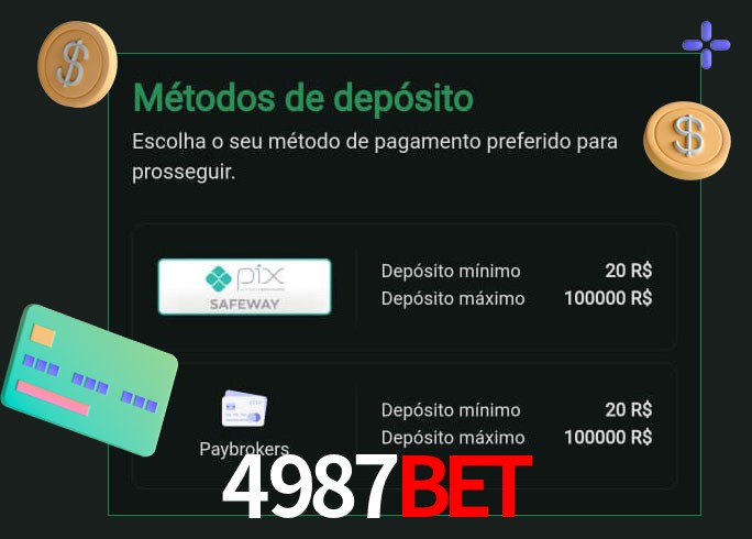 O cassino 4987bet oferece uma grande variedade de métodos de pagamento